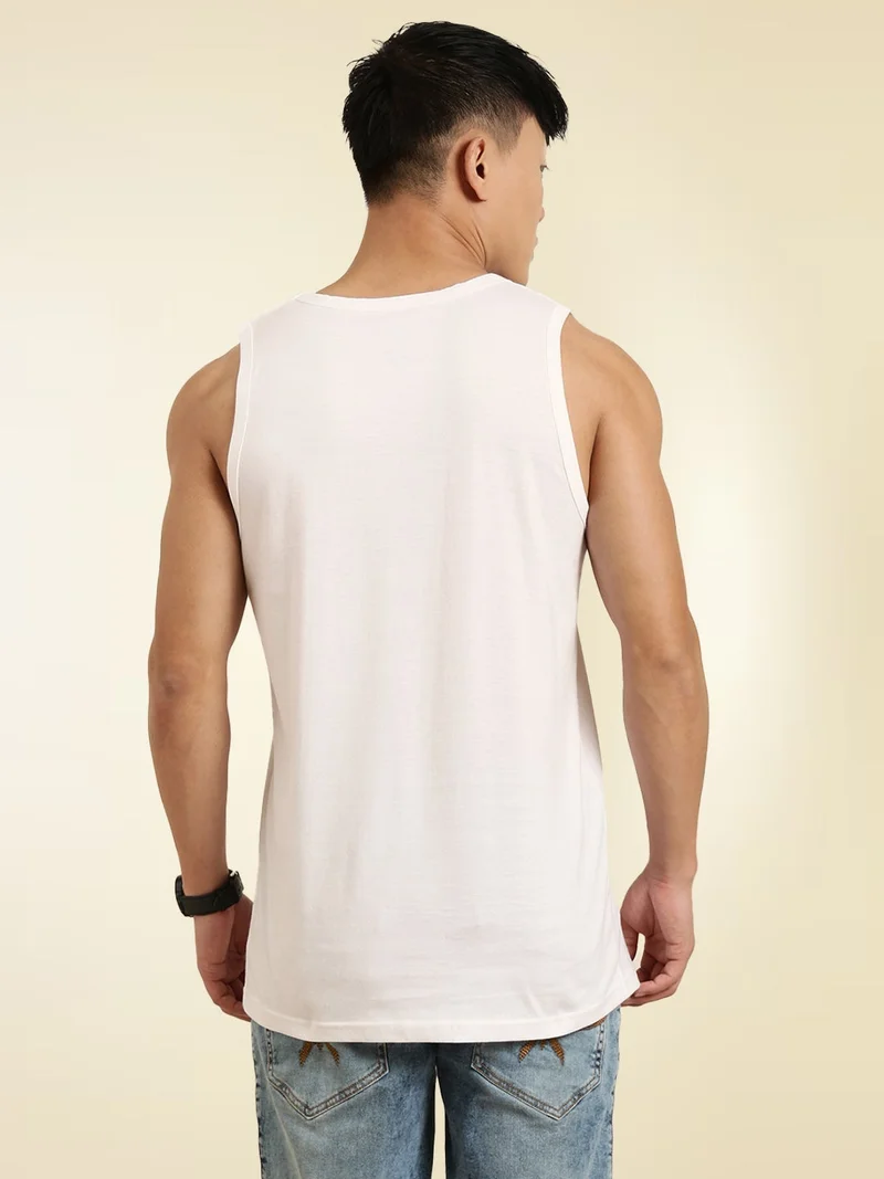 Joven Ivory Cotton Slim Fit Vest for Men